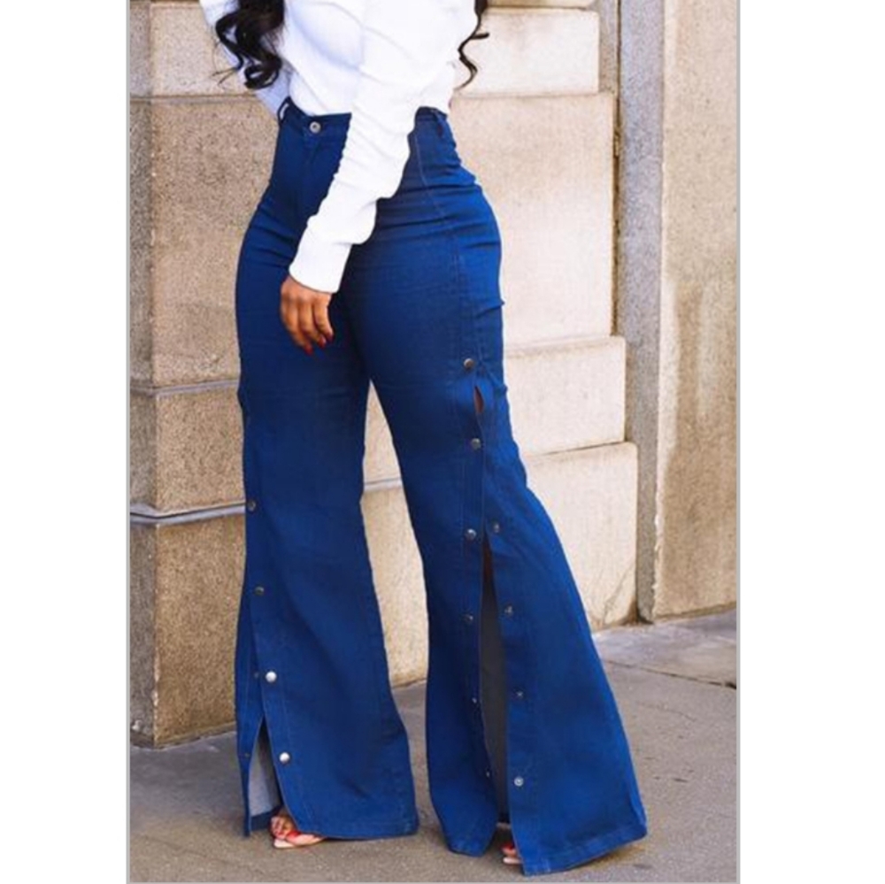 High Waisted Side Split Jean